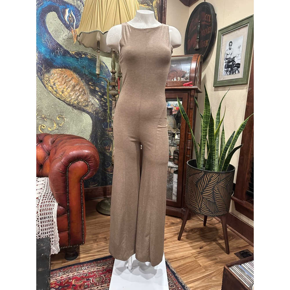 NWOT SHEIN Bohemian Brown Sleeveless Wide Leg Jumpsuit - Size 6 - Picture 5 of 15